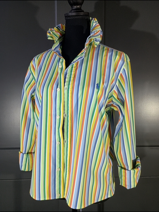 Polo Ralph Lauren Tops - Upcycled Ralph Lauren Ruffled Collar Shirt